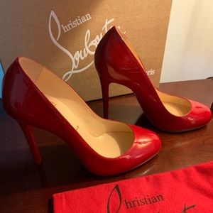Christian Louboutin Flamenco Patent Fiflille 100 Pump 39  New! Size 37
